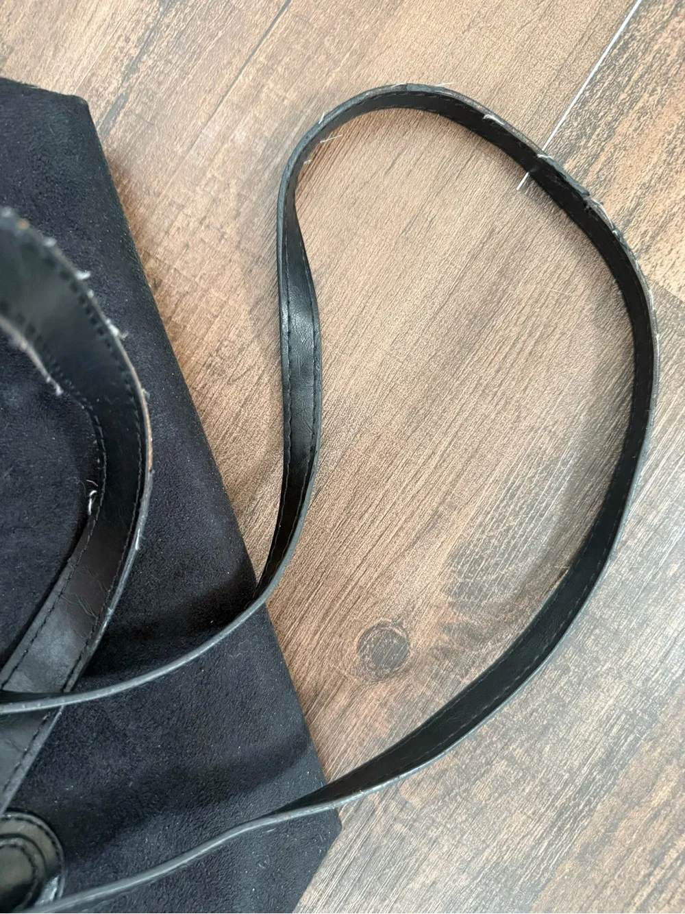 kate spade Black Suede Shoulder Bag with Faux Leather Trim